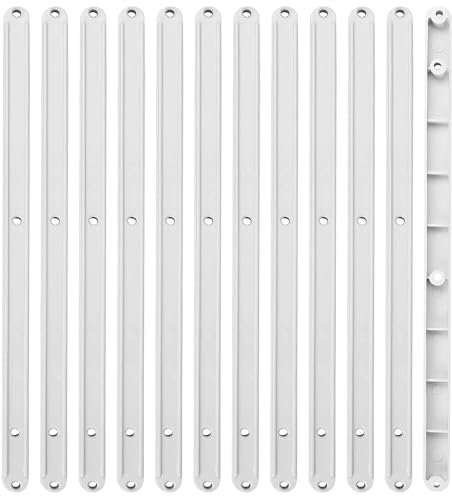 6 Pair White Plastic Drawer Runners,298mm Draw Runners Replacement,Kitchen Cupboard Rails Cabinet Sliders Keyboard Tray Runners Draw Rail Set Draw Runners Replacement