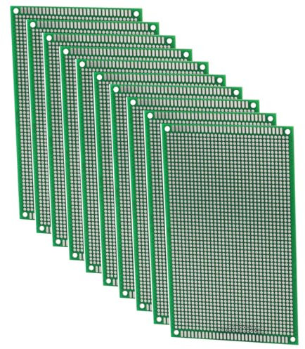 Heevhas Universalplatine doppelseitige Leiterplatten Universelle Leiterplatte Lochrasterplatine Lochrasterplatte PCB 9 x 15 cm Prototyp Kits PCB Board (10 Stück)