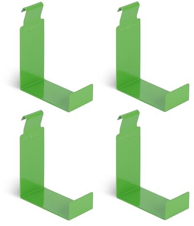 Alberts 825164 Dekorhaken für Doppelstabmatten - Gr. L - sendzimirverzinkt - gelbgrün - kunststoffbeschichtet - RAL6018 | 4er Set