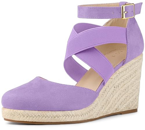 Allegra K Sandalo con zeppa e zeppa con plateau espadrillas da donna Viola 41