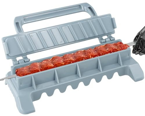Kebab-Maker Kebabspieße Presse, Tragbarer Kunststoff Kebab-Maker, Manueller Kebab-Grillspieße, Grill Zubehör für Küche und Camping