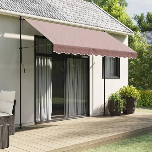 Patio awnings Replacement Fabric for Awning Valance Brown Stripe 3 m, Garden Awnings, Patio Canopy, Awning Canopy, Canopy for Shed, Sun Shades for Garden, Awning in Front of The Door
