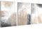 Novart Bilder Set Abstrakt - Kein Extra Rahmen benötigt - Wandbilder für Wohnzimmer Schlafzimmer Flur - 3 Teilig Deko Beige Grau - N028636a