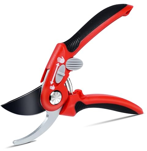 Yeerain Cesoie Giardinaggio, Forbici Potatura per Rose Premium Rivestite in Titanio, in Acciaio SK5, Forbici da Potatura per Piante Bonsai, Fiori, Raccolta, Frutta, Verdura