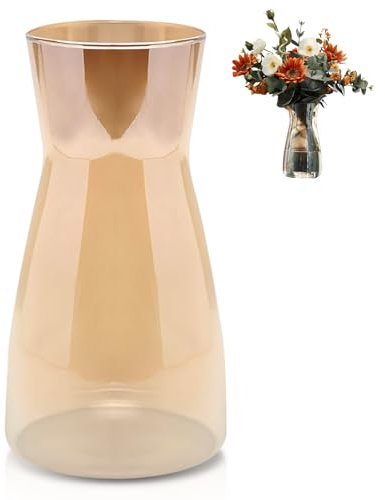 WIYETY Jarrón decorativo de cristal: jarrones decorativos minimalistas, moderno juego de jarrones de flores, jarrón de cristal transparente para decoración de mesa, salón, dormitorio, boda,