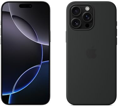 Apple iPhone 16 Pro MAX (512 GB) - Titanio Negro + Funda de Silicona con MagSafe - Negro