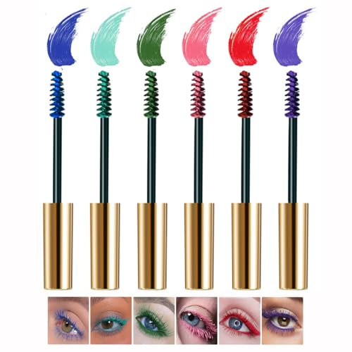 Mascara Fiber Lash Mascara, 6 colori colorati, impermeabile, lunga durata, affascinante mascara volumizzante per ciglia