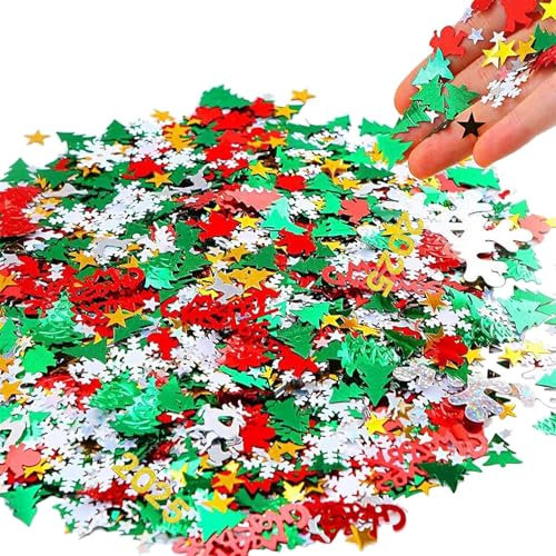 30g Weihnachtskonfetti,Weihnachts Konfetti Weihnachten,Weihnachts Streudeko Weihnachten Glitzer,Christmas Streusel Schneeflocken Konfetti,Weihnachtsdeko Streudeko Basteln Geschenke,Weihnachtsanhänger