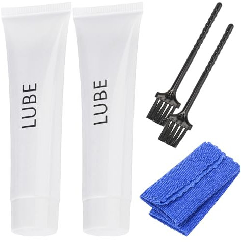 GGTE Fitness Treadmill Tube of Tread Belt Deck Lube for Spirit Sole Fitness Treadmill, Silicone Lubricant Oil Maintenance Lubricant p/n N020001, with Cleaning Cloth and Brush (2 Pack)