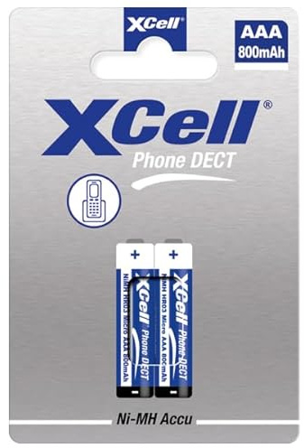 XCell Dect Phone X800 Micro AAA Akku (Spannung 1,2 V, 2er Blister, NI-MH System, Energiequelle für Schnurlostelefone) 148194