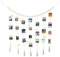 Pumwoy Wandbehang Hängender Fotowand 120 * 90cm, DIY Bilderrahmen Wanddekoration mit 45 Klammern und LED-Lichterketten, Foto Hängendes Seil Fotoaufhängung, Wandbehang Boho Fotowand Collage