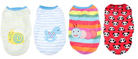 Milisten 4pcs Pet Thermal Vest for Small Dogs Flannel Dog Clothes Party Costume Apparel Warm Vest Clothing Small Apparel Cute Outfit Winter Wear