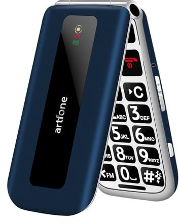 artfone F20 Telefono Cellulare per Anziani丨GSM Flip Telefoni Cellulari con Tasti Grandi丨2.4 Display丨Funzione SOS丨Volume Alto丨Doppia SIM丨Batteria da 1300 mAh丨Funzione di orario丨Torcia丨Radio - Blu