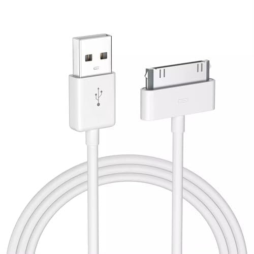 pluX Cavo compatibile con caricabatterie iPhone 4/4S/3G/3GS, iPad 2/3/1, iPod Touch 4/3/2/1, Nano 6/5/4/3/2/1, Classic 3/2/1, (3,3 piedi, bianco)