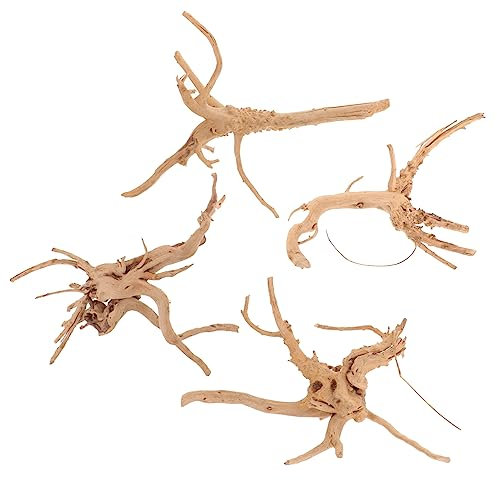 BESPORTBLE 4pcs Aquarium Wood Decorations Natural Wood Ornaments Fish Tank Decoration