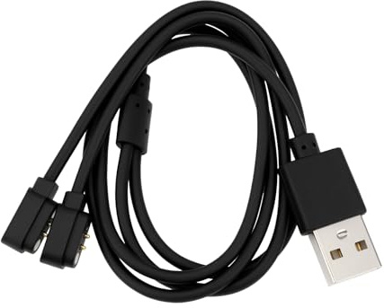 eMagTech 1 Stück 2-in-1 Smart Glasses Magnetisches Ladekabel Kompatibel mit Huawei Smart Glasses Sondenabstand 2,5mm Magnetabstand 8mm Leitungslänge 57,5cm Schwarz