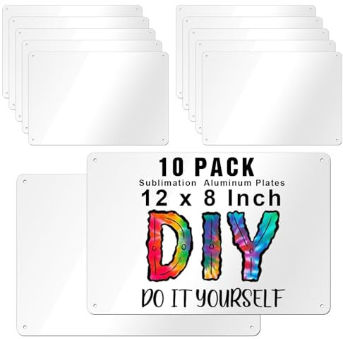 10 Pack 30x20 cm Sublimation Metal Blanks, Aluminum Photo Sign Blank Bulk, DIY Custom Craft Signs for Outdoor Indoor Home Office Wall Room Decor