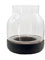 Bocal à Poisson Petit Aquarium Rond créatif en Verre, Bouteille écologique Japonaise, Bouteille en Verre Micro-Paysage de Bureau avec Base en Bois Mini Aquarium(Bruin)