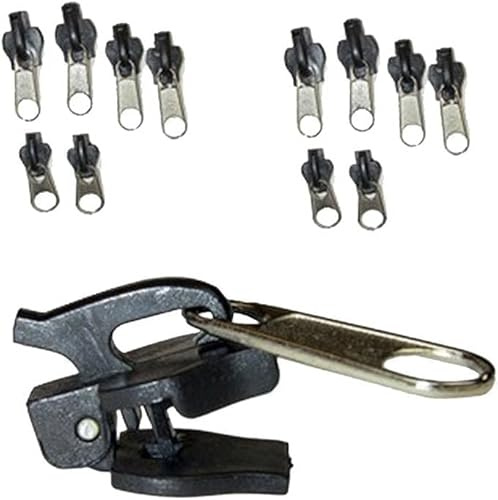 Reparaturset für Reißverschlüsse, Ersatzreißverschluss, Schieber, Zähne, Reißverschlüsse, Design, Kunst, Handwerk, Nähen, 12 Stück