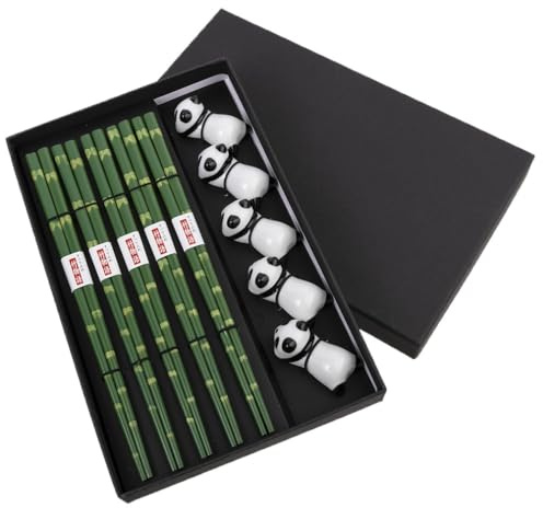 lajadora CAJA DE BUJETAS Y SOPORTES - PANDA - Ambiente Asiático | Ambiance Asiático - Chopsticks 22,5 cm de longitud - Sushi, ramen, fideos y arroz - Regalo de cocina asiática china