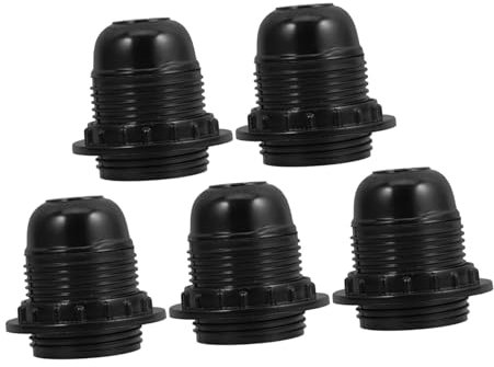 PRETYZOOM 5pcs E27 Bakelite Light Bulb Socket Holders Replacement Lamp Fittings for Desk and Floor Lamps Electrical Light Base for LED and Bulbs