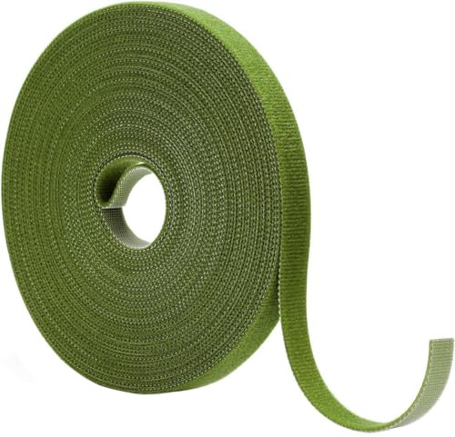 PINEPAN Pflanzenbinder Gartenbinder Grün Klebeband Pflanzenstützen Pflanzenschonend Olivgrün 25m