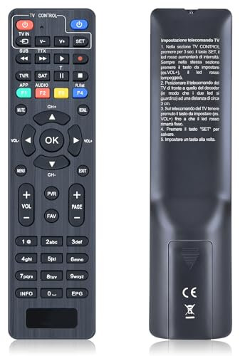 GOUYESHO Telecomando di ricambio per Humax Tivumax Lite HD-3X00S2 HD-3800S2 HD-3801S2 HD-3601S2 HD-3600S2 HD3800S2 HD3X00S2 HD3801S2 HD3601S2 HD3600S2 HD 38 00S2. 3X00S2 3801S2 3601S2 600S2