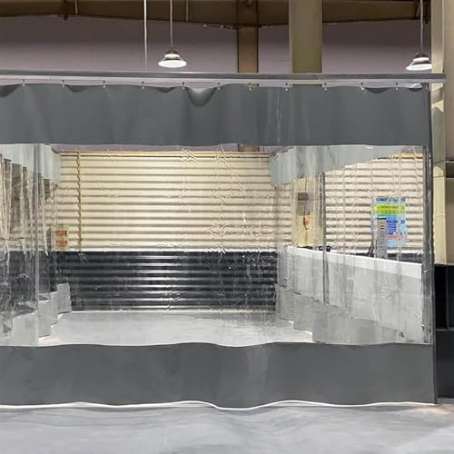 Strapazierfähige wasserdichte Pavillon-Seitenteile, 1,8 x 2 m/3 x 2,2 m, transparent, 0,3 mm dick, Vinyl-Plane mit Ösen für den Außenbereich, Garten- und Terrassendekoration, Grau