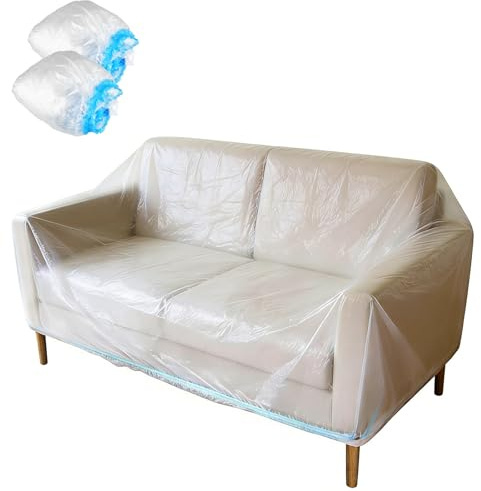YapitHome Transparente Kunststoff Sofa Staubschutzhülle, 260 * 100 * 80cm | Wasserfest, Möbelschutz, Für Bett, Sofa, Couch