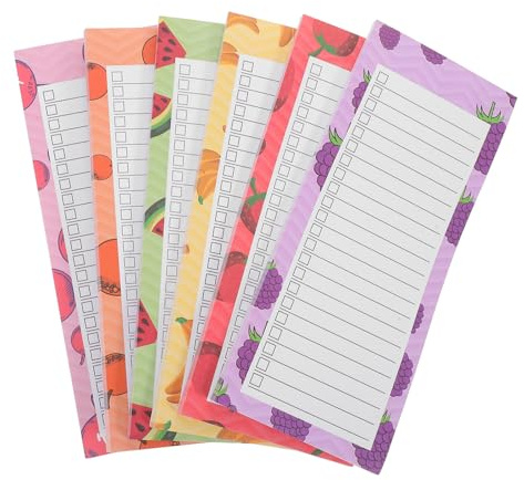 OATIPHO 6 Pack Magnetic Plan Note Magnetic Shopping List Pad Fridge Note Holder List Pads for Refrigerator Notepads Refrigerator with Magnet To Do Planner