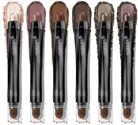 LUXAZA PRO Neutraler Lidschattenstift Make-up 6-teiliges Set, Dunkelgrauer Schimmernder Matter Creme-Lidschatten für Smoky Eyes, Aufhellungsstift, Buntstift – A3 Smoky Rose Taupe