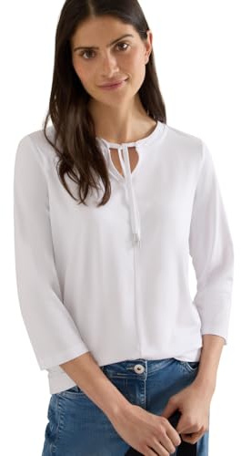 Cecil 3/4-Arm Shirt mit Split Neck White M