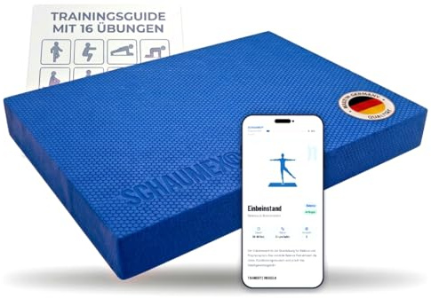SCHAUMEX® Balance Pad Made in Germany – Profi Gleichgewichtskissen für Fitness, Yoga & Physiotherapie – rutschfeste Hexagon-Struktur – Stabilitätstraining & Reha – inkl. 16 Übungen – 40×34×5 cm