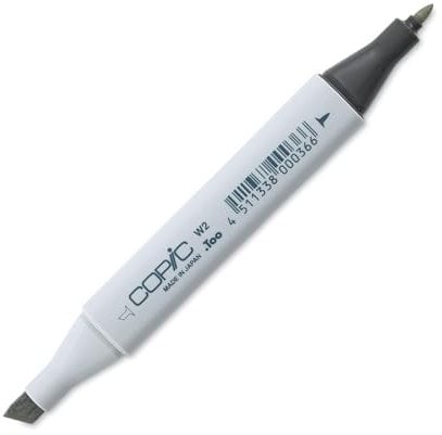 COPIC Classic Marker Typ W - 2, warm gray No. 2, professioneller Layoutmarker, mit einer breiten und einer feinen Spitze