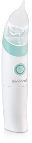 Miniland - Aspirador Nasal Eléctrico Para Bebés y Niños, Suave, Seguro e Higiénico, Fácil de Limpiar, Uso Compacto, Incluye Puntas y Anillos de Silicona, Alivia Mucosidad Rápidamente