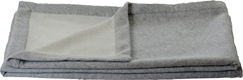 Steinbeck Wohndecke Como Lammwoll-Kaschmir grau-Natur Größe 150x200 cm