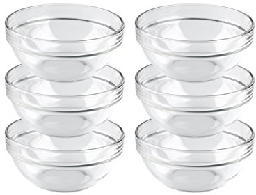 Luminarc, Serie Empilable, Schüssel 14 cm, im 6-er Set, stapelbare Obstschalen, Glas in zeitlosem Design