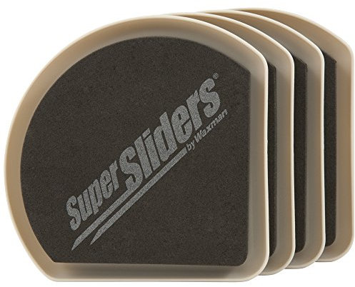 Super Sliders Wiederverwendbare Möbelgleiter aus Kunststoff für Teppichböden, 12,7 cm, strapazierfähige Schaumstoff-Pad-Oberfläche für sicheren Halt (4 Stück, Beige)