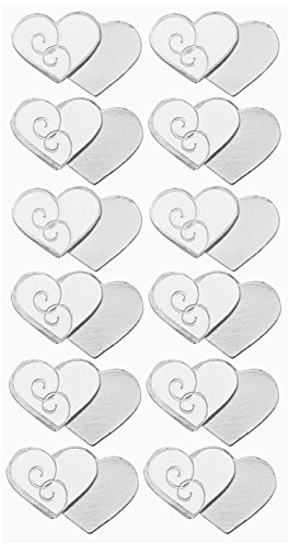 CREApop® Sticker Herzen, silber, 12 St.