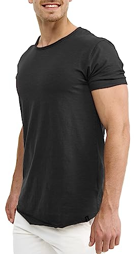 Indicode Herren Willbur Tee T-Shirt mit Rundhals-Ausschnitt | Herrenshirt Sommershirt Raven, XL
