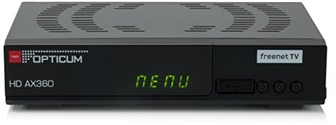 Opticum AX 360 DVB-T2 HD H.265/HEVC Receiver Freenet TV Irdeto Schwarz