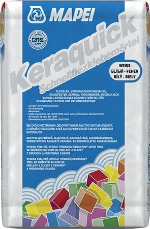 Mapei KERAQUICK Schnellflexklebemörtel Weiß 23 Kg - verformbarer hydraulisch & schnell erhärtender