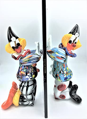Clown Collection Bookend Pair Murano Glass Höhe 22 cm