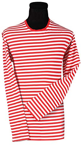 Thetru Ringelshirt Deluxe Rot Weiß gestreift, Langarm Gr 4XL