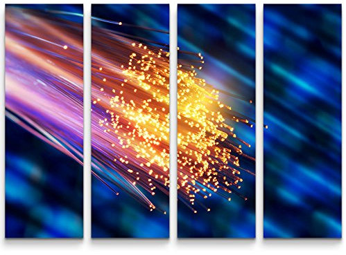 Paul Sinus Art Glasfaser beleuchtet – Fotografie - 4 teiliges Canvas Bild 4x30x90cm