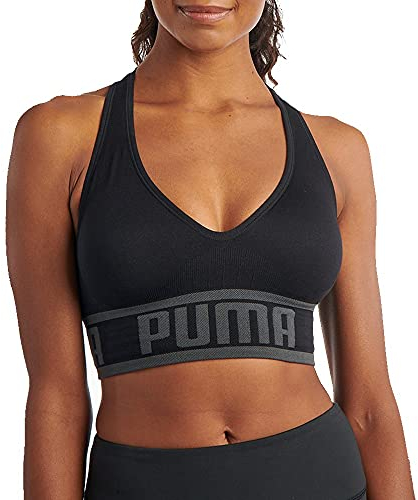 PUMA Seamless Sports Bra Sujetador Deportivo, Opaco, Negro Black, S para Mujer
