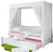 Himmelbett Marianne inkl. Tüll-Set Weiß Rosa
