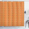 ABAKUHAUS Orange Duschvorhang, Trippy Inspired, Stoffliches Gewebe Badezimmerdekorationsset mit Haken, 175 x 220 cm, Orange