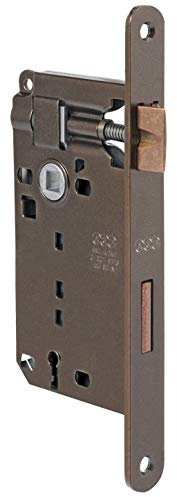 Serrure Bronze AGB Patent piccola Cane réversible et refoulement entrée 50 – Entraxe Par le Centre du cadre au Centre du trou clé 70 mm. Poli frontale mm.20 x 188 mm. Y Compris la clé. Le prix