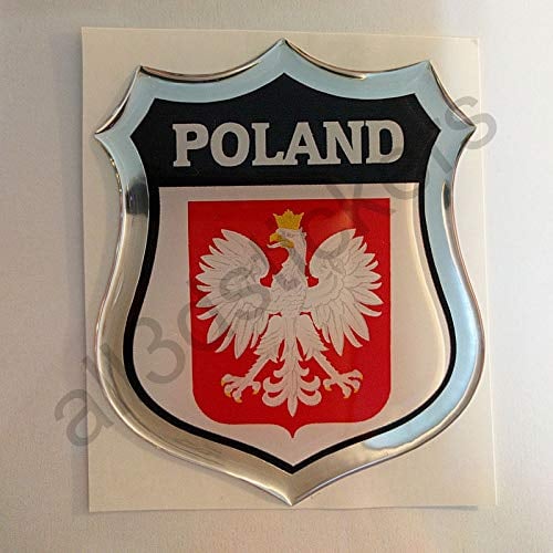 All3dstickers Aufkleber Wappen Polen Relief 3D Emblem Polen Harz Vinyl Aufkleber